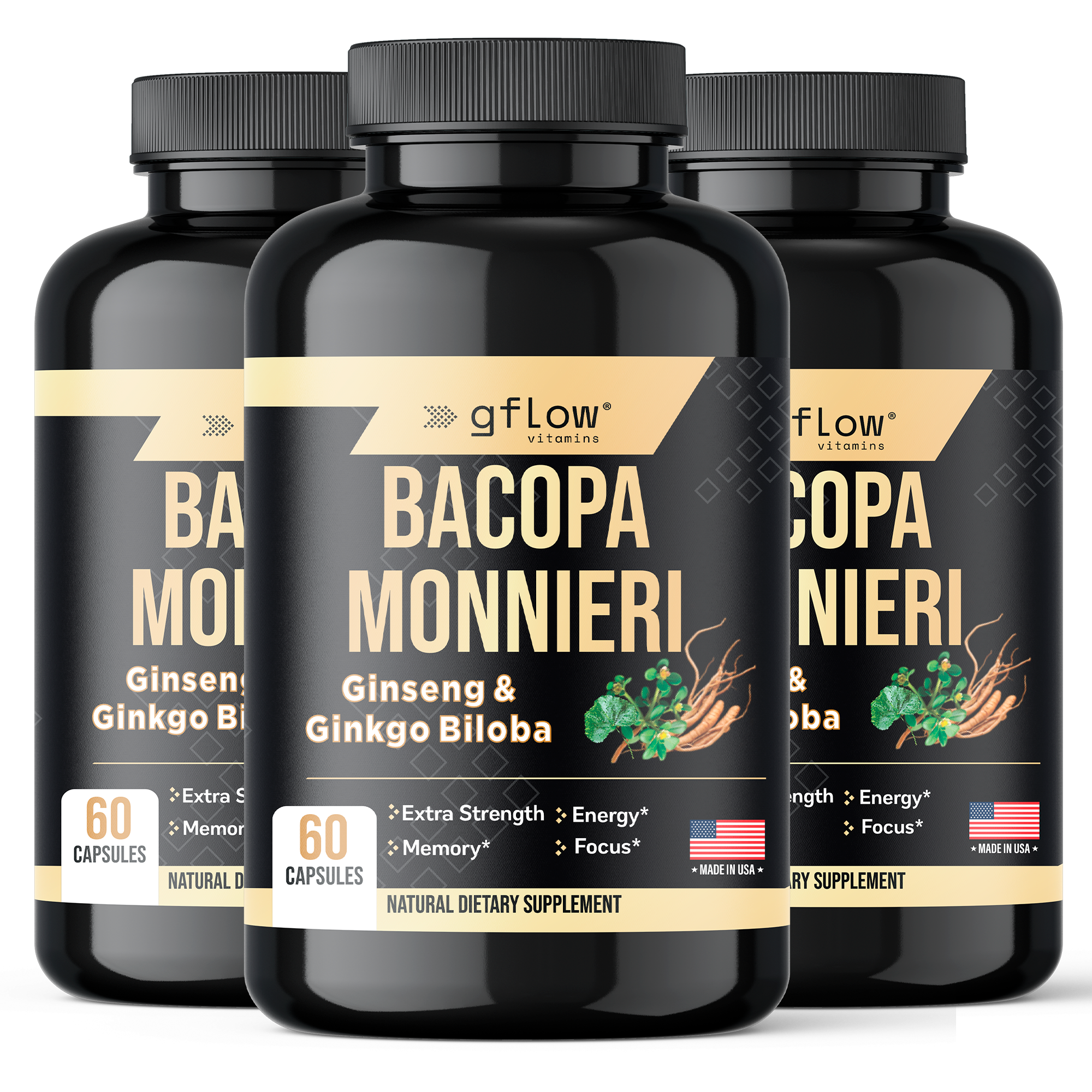 Bacopa Monnieri with Ginseng and Ginkgo Biloba