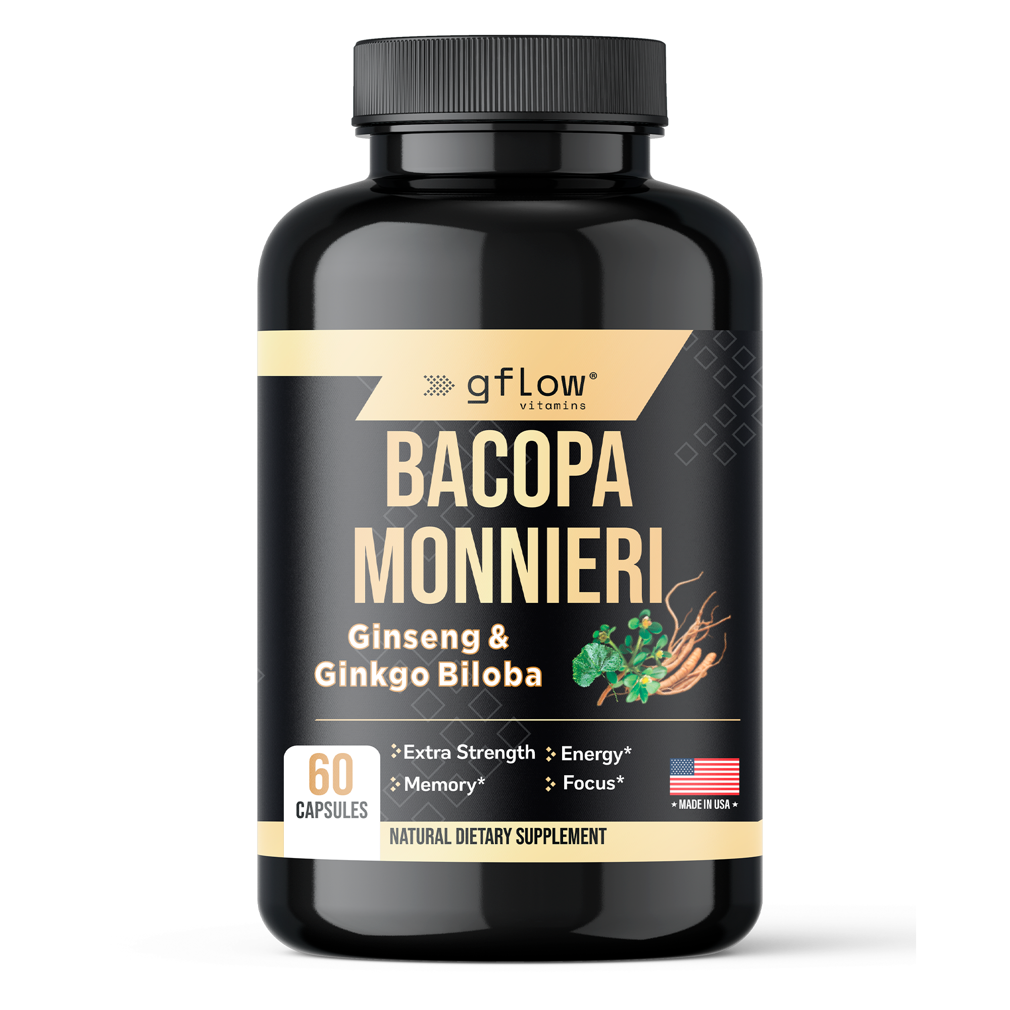 Bacopa Monnieri with Ginseng and Ginkgo Biloba